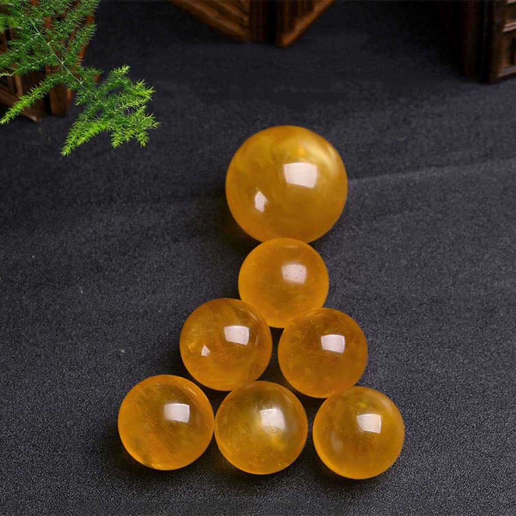 Amazon.co.jp: 風水 水晶玉 レトロな風水黄色いクリスタルボールの装飾